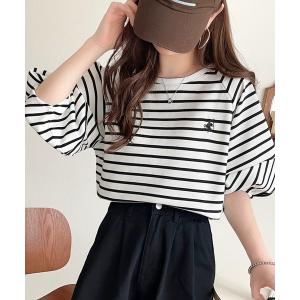 tシャツ 大人の上品シンプル。ワンポイント刺繍ラ...の商品画像