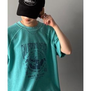 トレーナー スウェット 「JaVaジャバコラボ」こなれ感叶う大人のゆるスタイル。裏使いヴィンテージライクピグメントプリント半袖スウェット(トップス)｜ZOZOTOWN Yahoo!店