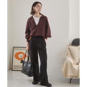 スラックス パンツ ハイウエスト センタープレス スラックスパンツ レディース