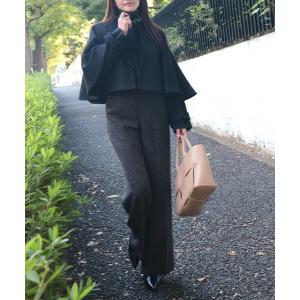 スラックス パンツ ツイードセンタープレスパンツ レディース