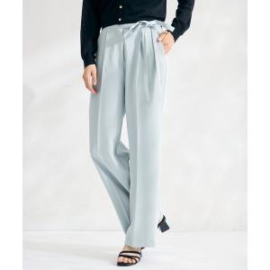 パンツ WEB限定  サイドリボンタックパンツ レディース