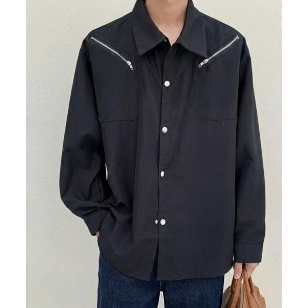 シャツ ジップデザイン ウエスタン リラックスフィット シャツ メンズ