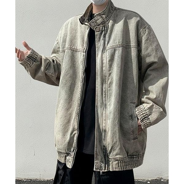 デニムジャケット gジャン ヴィンテージライク　スタンドデニムジャケット メンズ