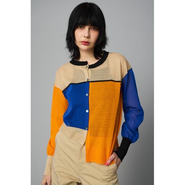 カーディガン Asymmetry line cardigan　　アシンメトリーラインカーディガン レ...