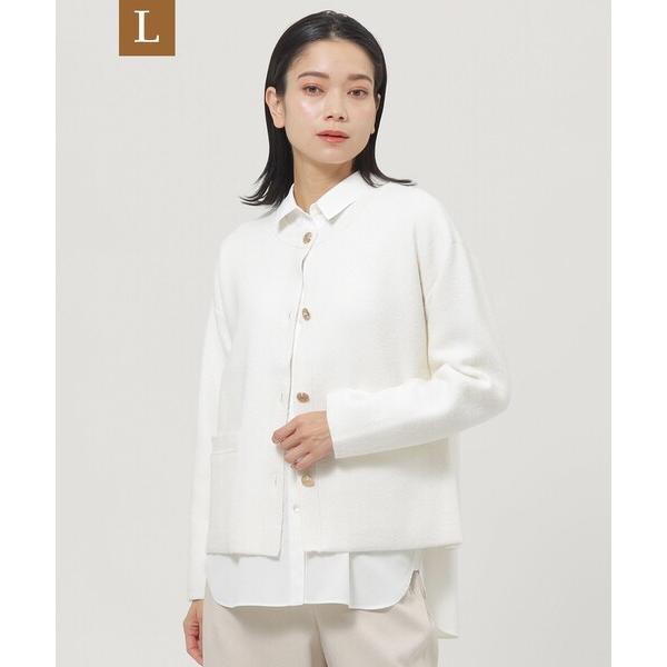 カーディガン 「L」「シーズンレスに活躍！」「ウォッシャブル」テックスブリッドニットカーディガン レ...