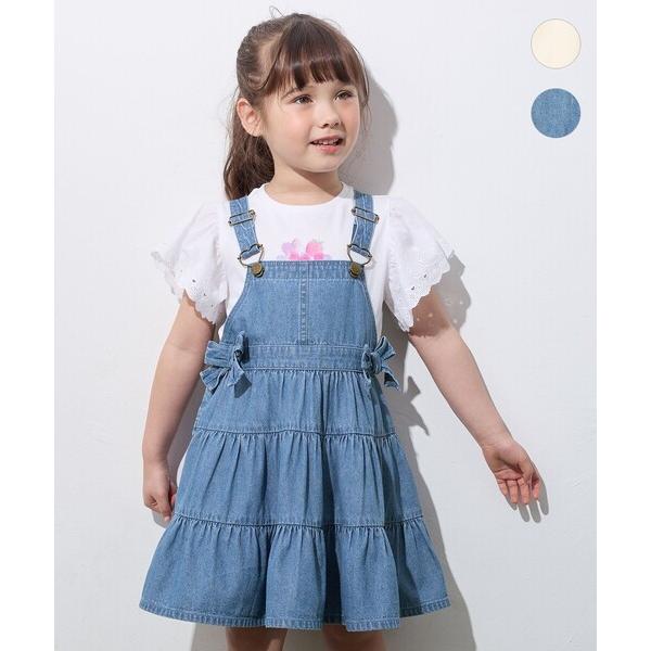 スカート ティアード デニムジャンパースカート キッズ 子供服 女の子