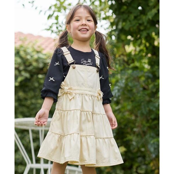 スカート ティアード デニムジャンパースカート キッズ 子供服 女の子