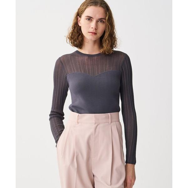 ニット セーター シルキーニット コンビトップス レディース