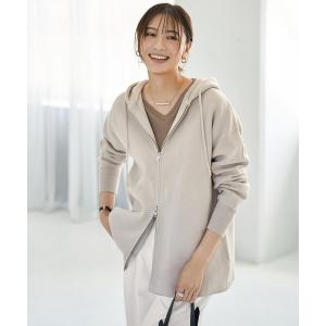 パーカー ダブルファスナーニットパーカー レディース