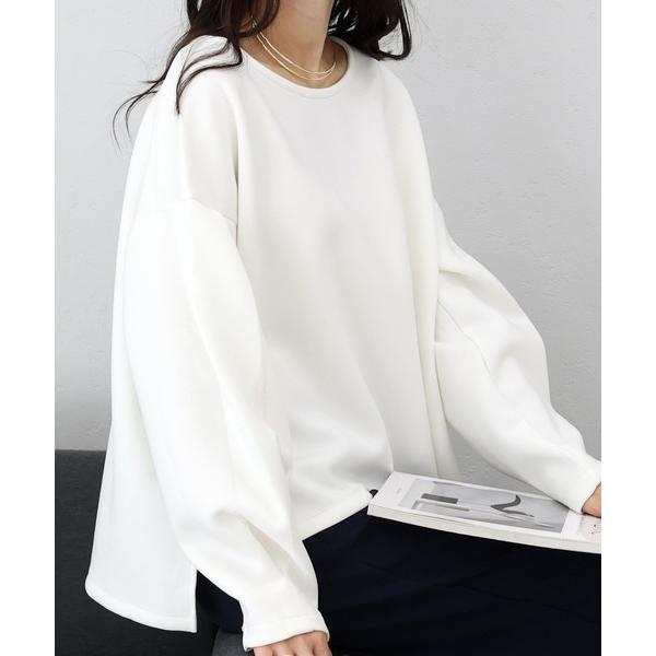 tシャツ ダンボール袖タックボートネックプルオーバー レディース