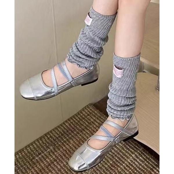 レッグウォーマー パッチ付きメロウレッグカバー レディース