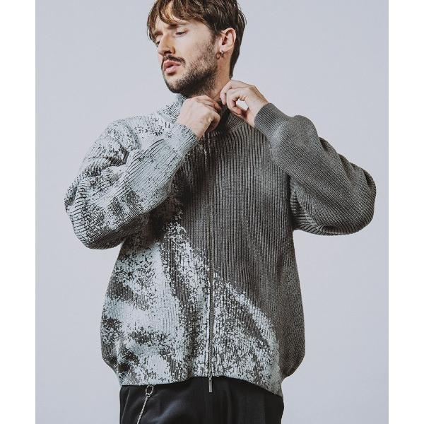 カーディガン mcg3599-ラバープリントドライバーズニットCD カーディガン メンズ