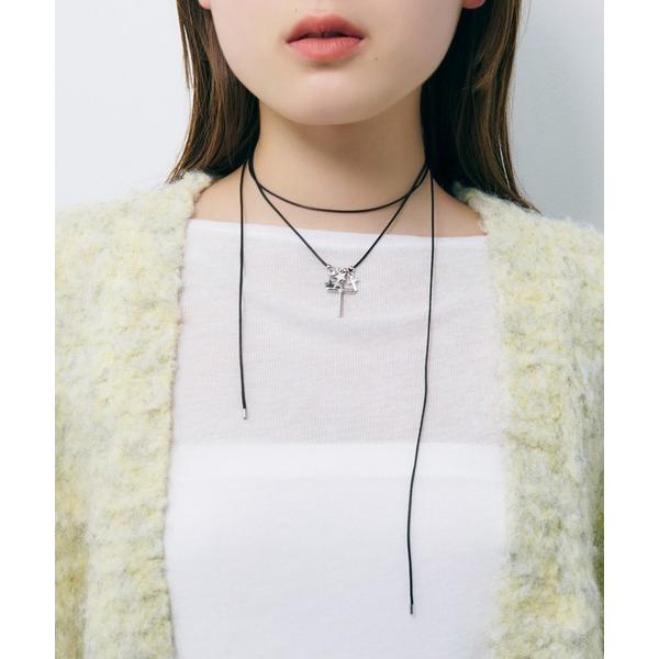 ネックレス ヴィンテージ クロス チャーム コード ネックレス レディース