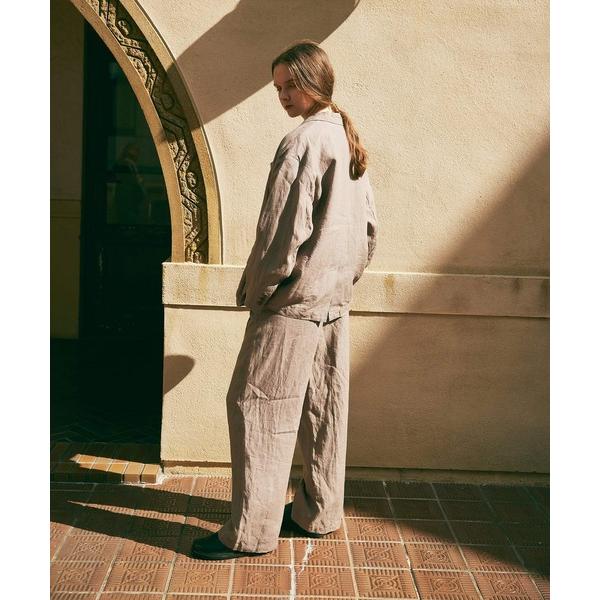 パンツ R4318 オーガニックリネンワイドストレート レディース