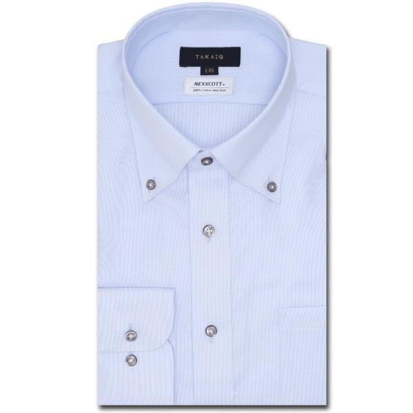 フォーマル シャツ 「綿100% ノーアイロン」タカキュー ボタンダウン ビジネスドレス 長袖シャツ...