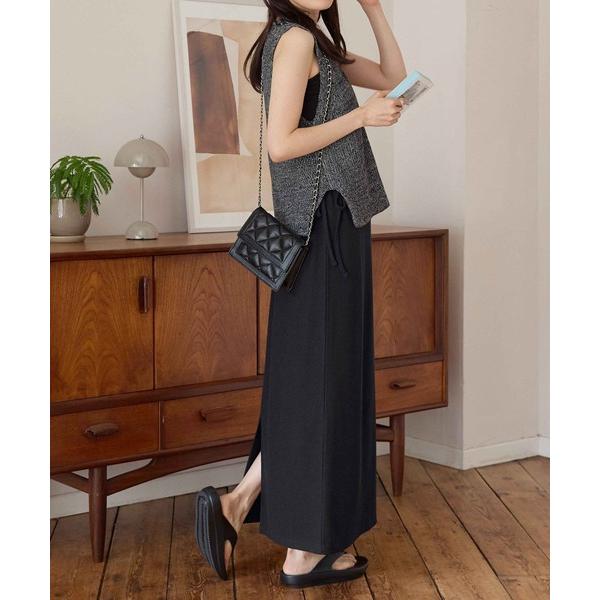 スカート リブロングタイトスカート