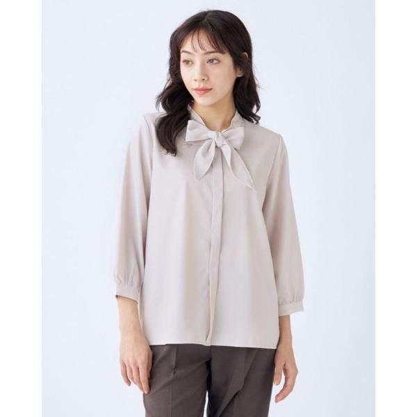 ブラウス シャツ 「７分袖」配色メロウボウタイプルオーバートップス レディース