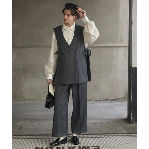 パンツドレス 「BONLECILL noir」サイドリボンノーカラーベスト＆センタープレススラックス｜ZOZOTOWN Yahoo!店