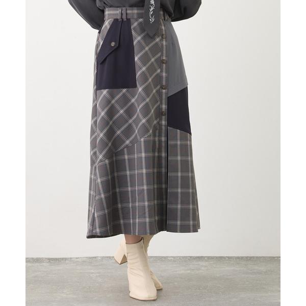 スカート アシンメトリーバイカラースカート