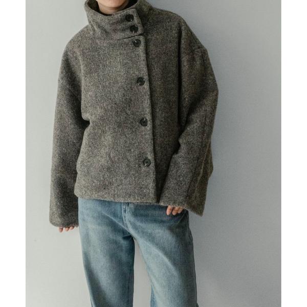 ピーコート pコート 「on:nue」ハイネックブックルショートジャケット レディース