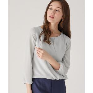 ブラウス シャツ 「洗える／日本製／通勤」カシュクール風ブラウス レディース