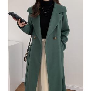 「ECLIN」 チェスターコート L グリーン レディース