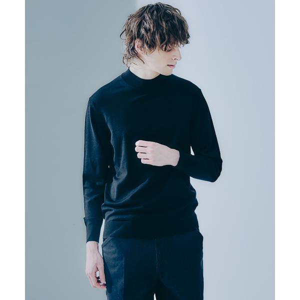 セーター ニット シルク モックネック プルオーバーニット メンズ