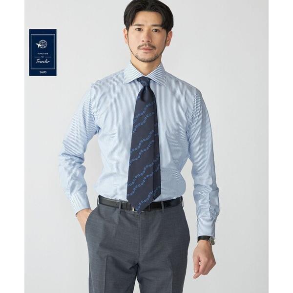 シャツ SHIPS:「FUNCTION」イージーアイロン  ロンドンストライプ ワイドカラー シャツ...
