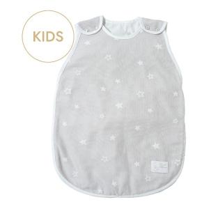 スリーパー 「10mois(ディモワ)」Wガーゼ薄手キッズスリーパー　リバーシブル グレー×ホワイト