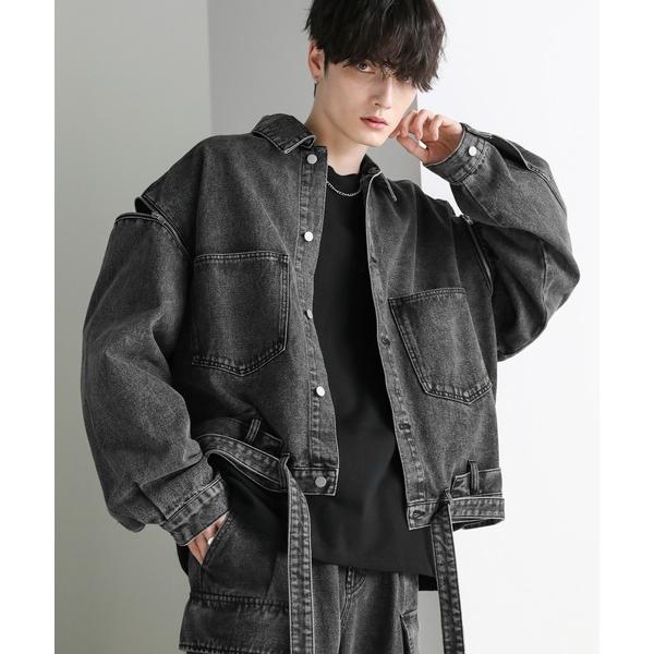 デニムジャケット gジャン 「セットアップ可能」サイドコード2wayZIPデニムブルゾン メンズ
