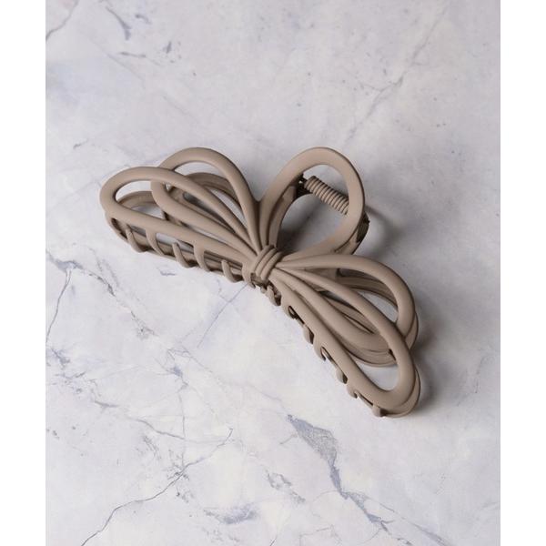 ヘアクリップ マットカラーリボンバンスクリップ