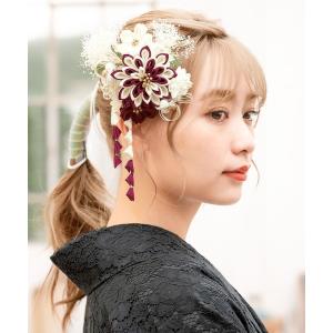 つまみ細工　flower髪飾り3点セット レディース