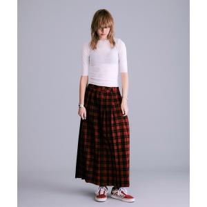 スカート タータンチェックプリーツロングスカート「MADE IN JAPAN」