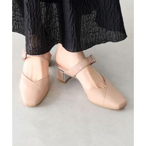 パンプス 「Made in Japan」「HIMIKO」「撥水」スクエアトゥベルトミュール/651510