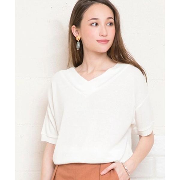 ニット セーター サラッと着られる サマーニットトップス Vネック レディース