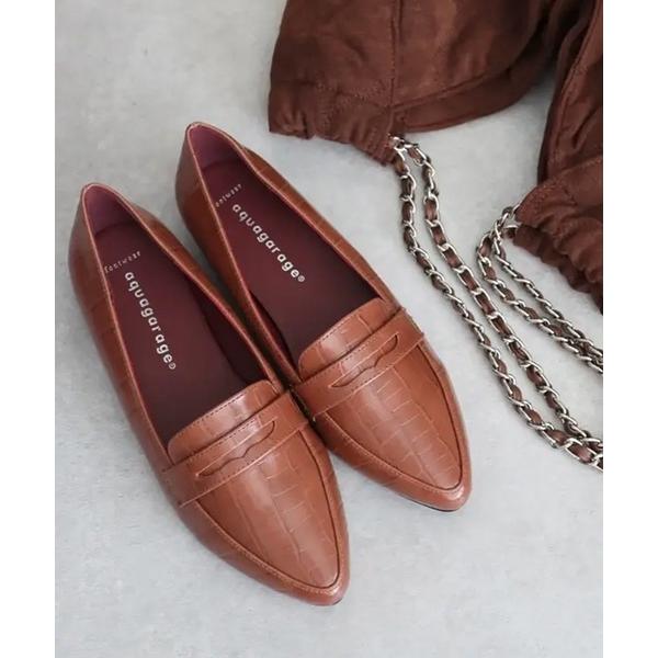 パンプス ポインテッドトゥローファーパンプス