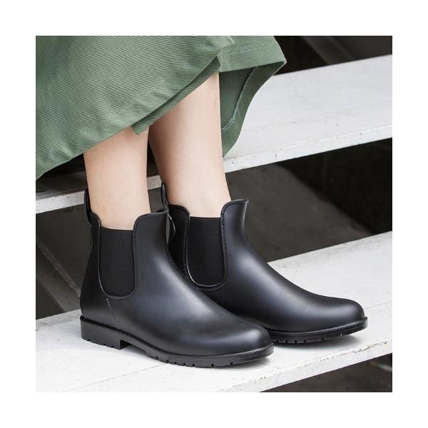 ブーツ サイドゴアショート丈レインブーツ レディース