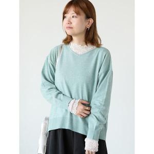 ニット セーター もちもちVネックニット レディース