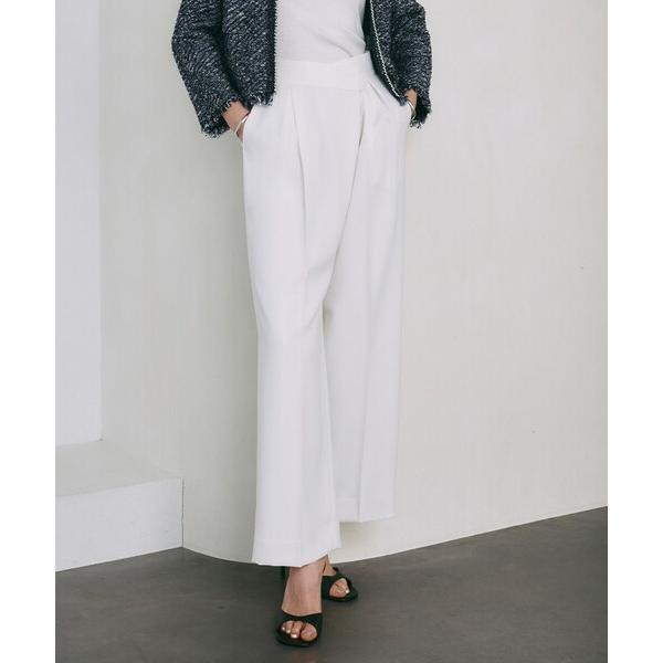 パンツ 「洗える」シルフィルダブルクロス ワイドパンツ レディース