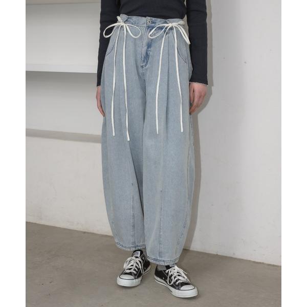 ジーンズ デニム デニムパンツ curve denim ribbon pants / カーブデニムリ...