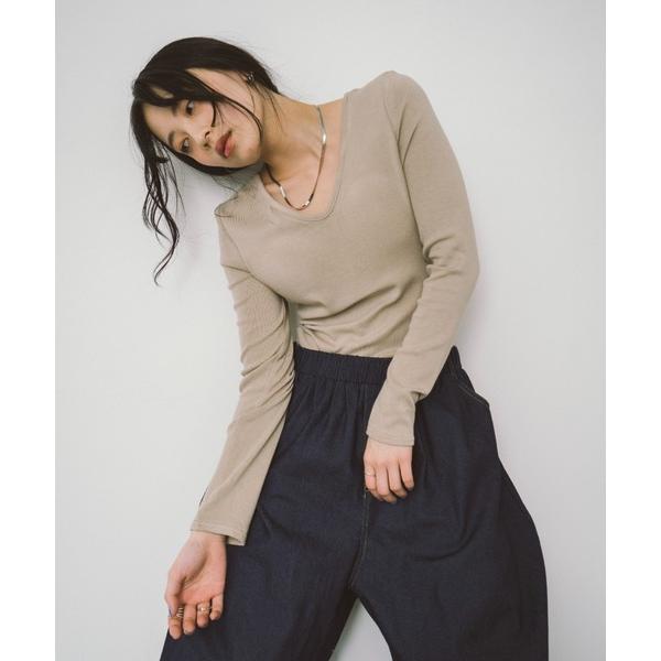 tシャツ カップインVネックロンTEE レディース