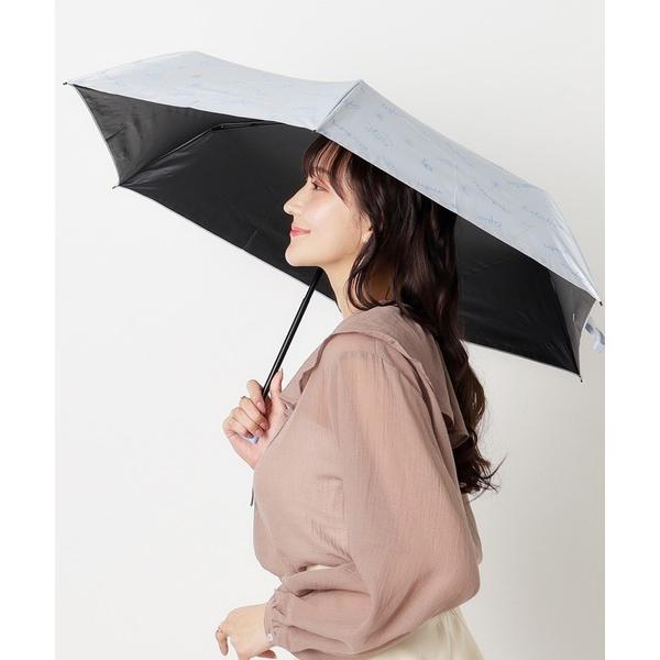 折りたたみ傘 遮光 晴雨兼用 折りたたみ日傘 ”ロゴモチーフプリント レディース