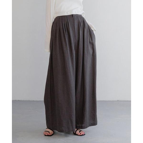 パンツ リネンギャザーワイドパンツ　322053 レディース