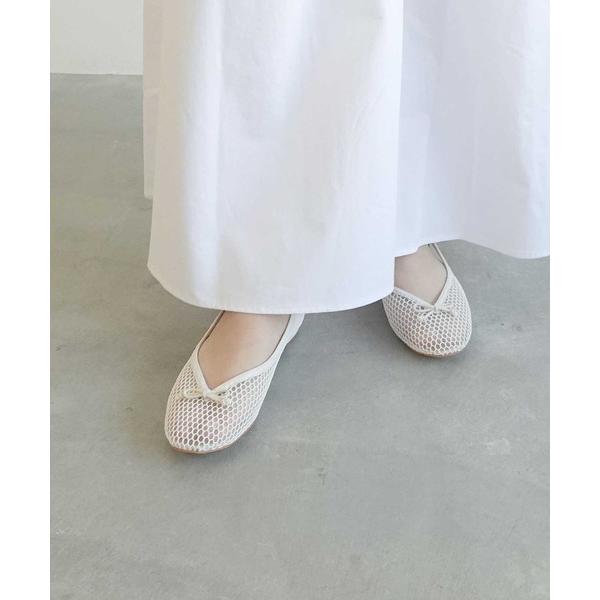 バレエシューズ パンプス 甲浅メッシュラウンドバレエシューズ