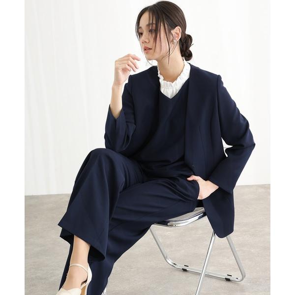 セットアップ 4点セットセットアップフォーマル大きいサイズ＆卒業式ノーカラージャケットシンプルセレモ...