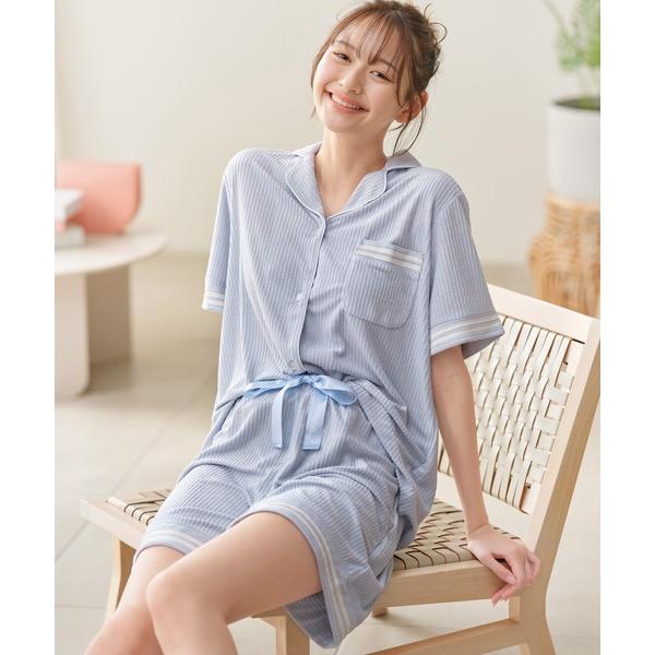 パジャマ ルームウェア 「接触冷感」ひんやりとろけるパイルシャツパジャマ レディース