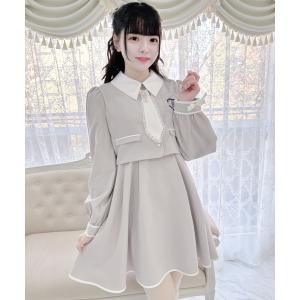 evelyn / バイカラーニットフレアワンピース ピンクベージュ S-25-01