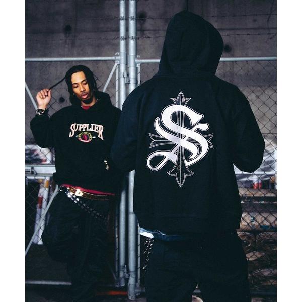 パーカー フーディー｜2-Tone Rhinestone Cross Zip Hoodie｜SUPP...