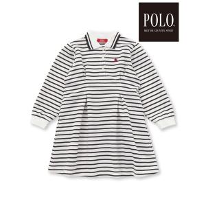 ワンピース 「POLO BCS(ポロ・ビーシーエス)×SLAP SLIPコラボ」「お揃い」無地ボーダーライン襟ポロシャツワンピース(80~130cm)