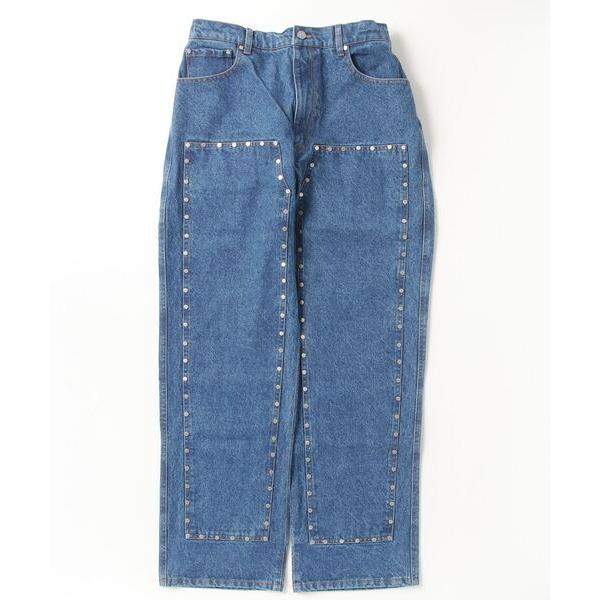 ジーンズ AFB/エーエフビー/STRAIGHT DOUBLE KNEE STUDDED PANTS...